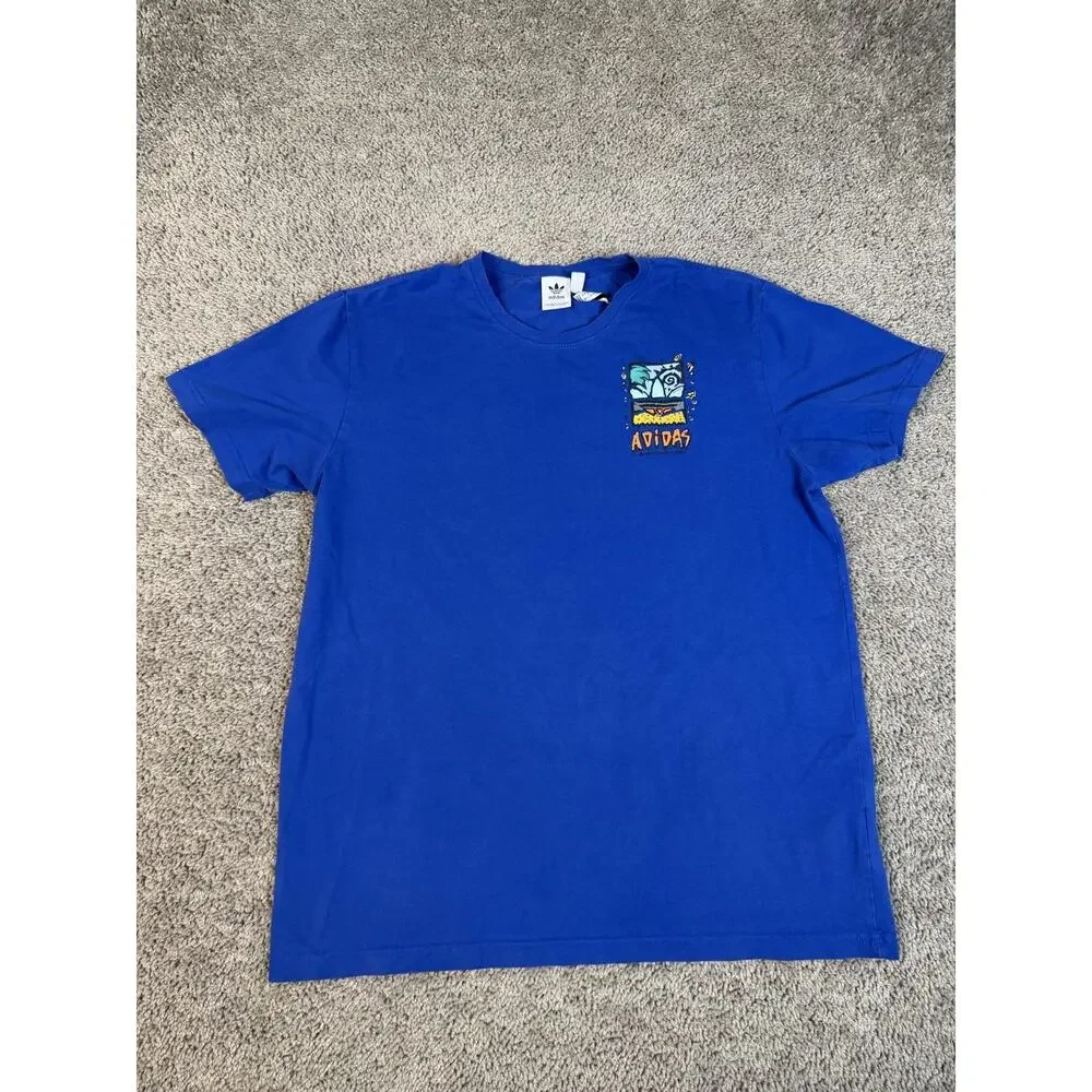 Adidas Shirt Mens XL Blue Skateboarding Graphic Crew Neck Adidas Originals